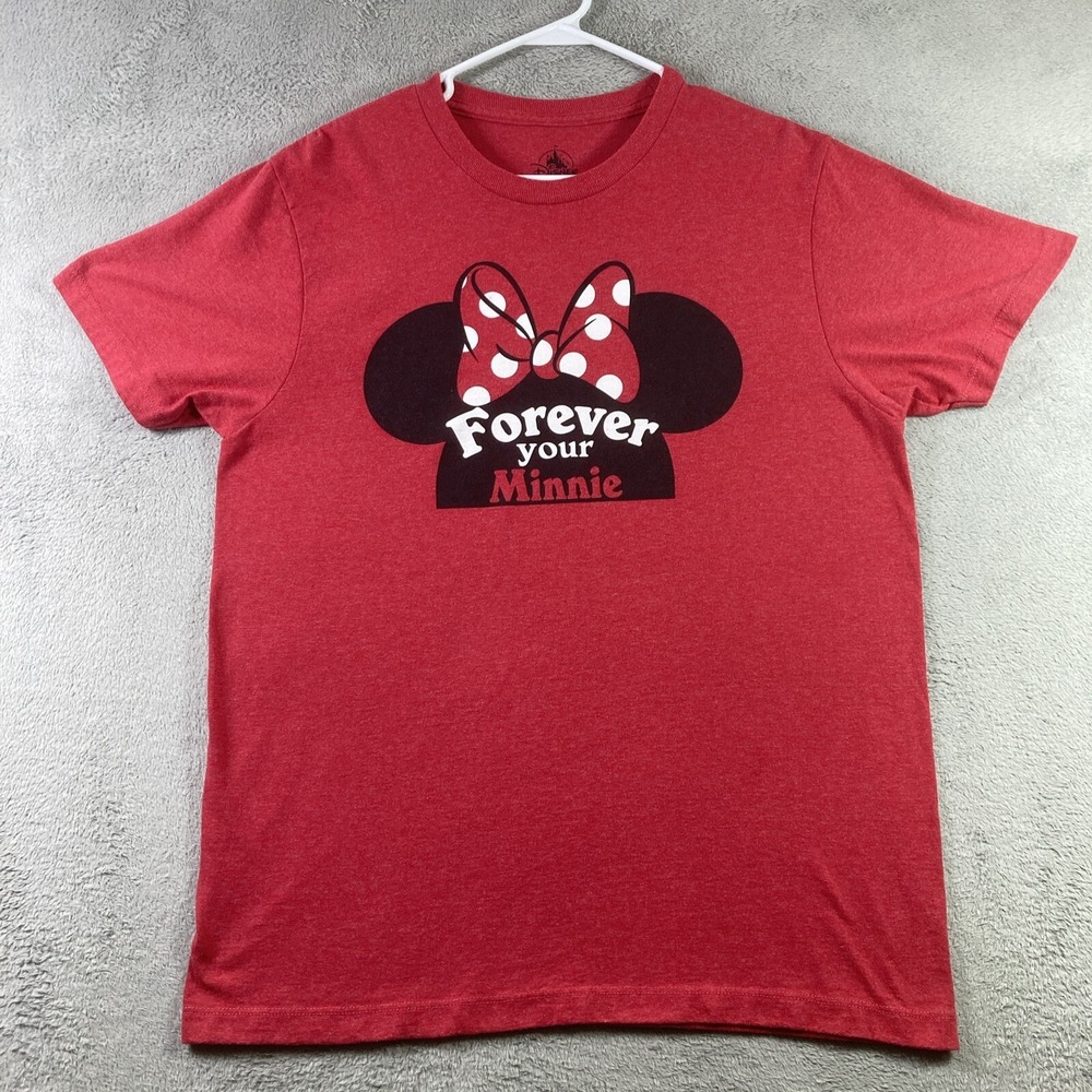 Disney Shirt Adult Medium Red Forever Your Minnie Mouse Graphic Tee Casual Women